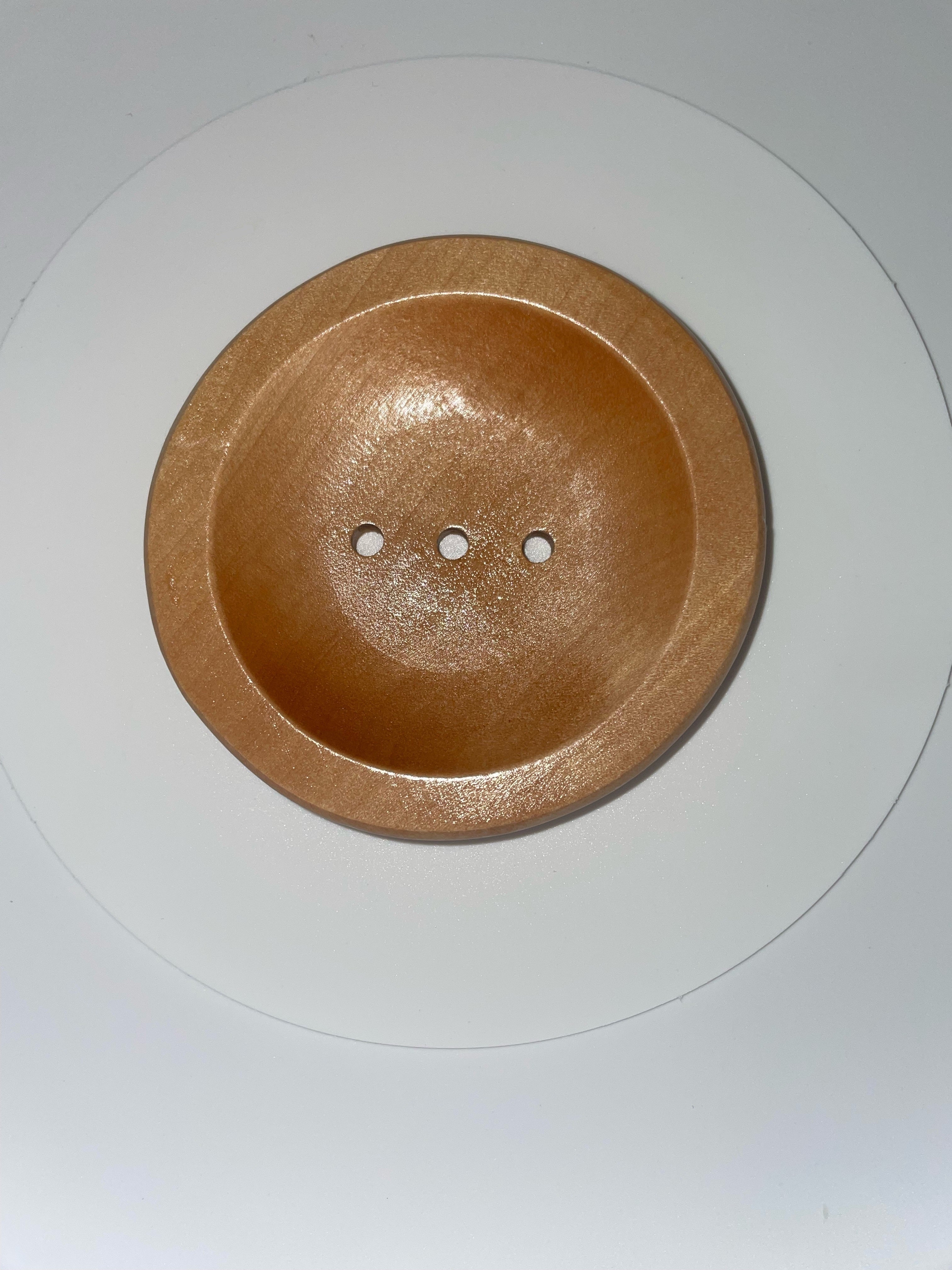Round Wooden Soap Dish